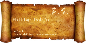 Philipp Iván névjegykártya